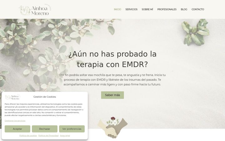 Screenshot of ainhoamorenopsicologia.com