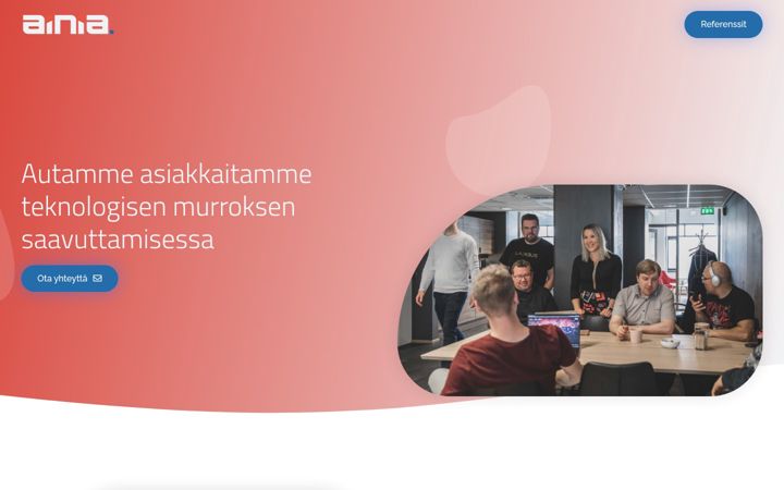Screenshot of ainia.fi
