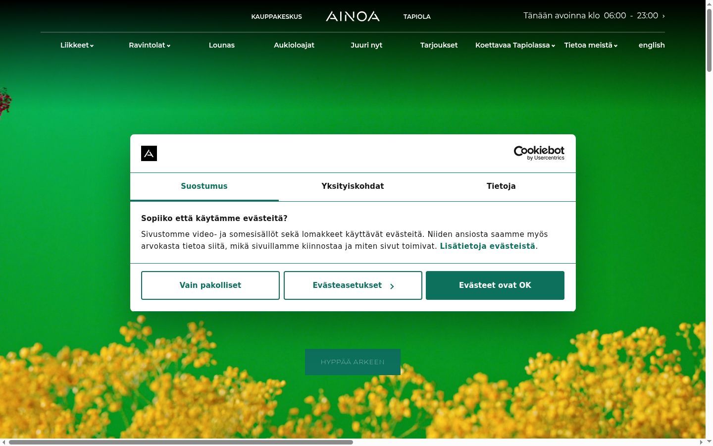 Zrzut ekranu banera zgody wyświetlanego przed jakąkolwiek interakcją