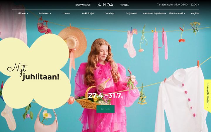 Screenshot of ainoatapiola.fi