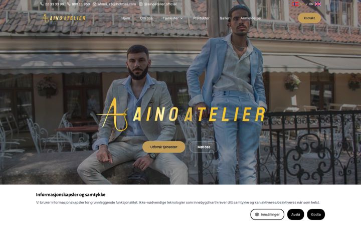 Posnetek zaslona ainoatelier.no