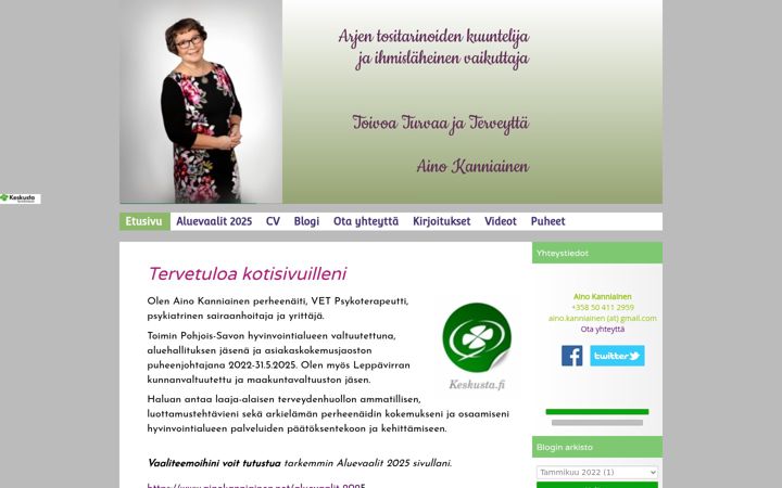 Screenshot of ainokanniainen.net