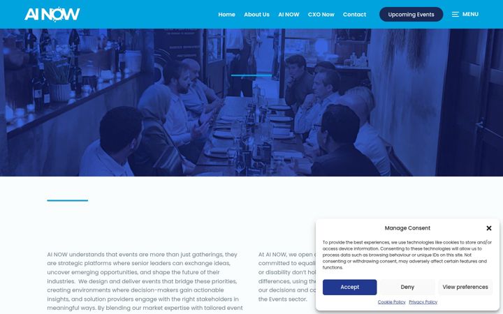Screenshot of ainowevents.com