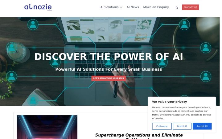 Screenshot of ainozie.com