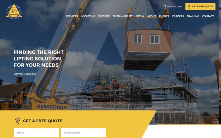 Screenshot of ainscough.co.uk