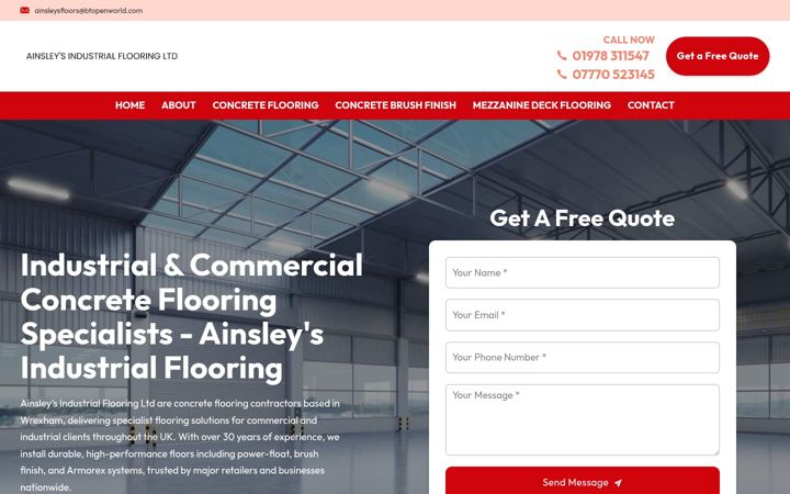 Screenshot of ainsleys-floors.com