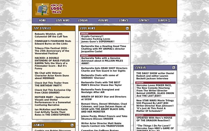 Screenshot von aintitcool.com