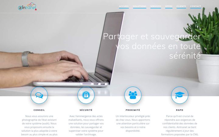 Snimka zaslona za aintranet.fr
