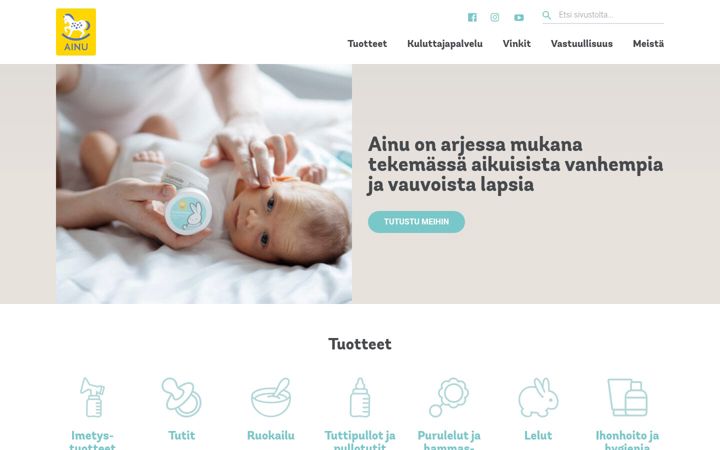 Screenshot of ainu.fi