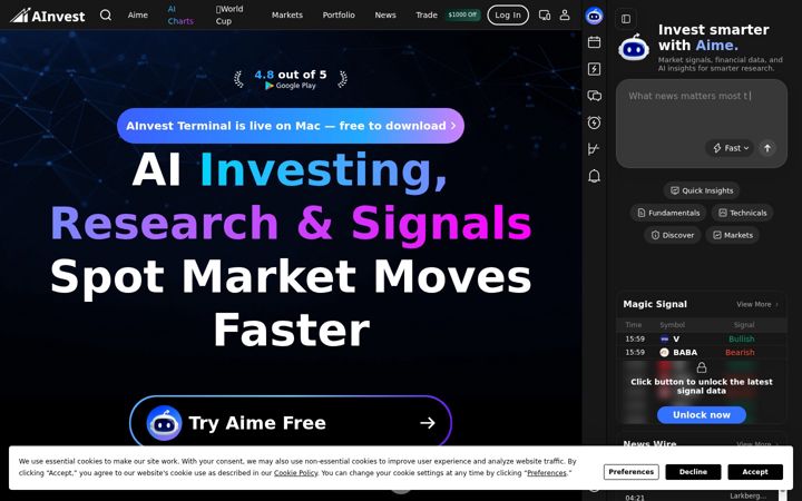 Képernyőkép: ainvest.com