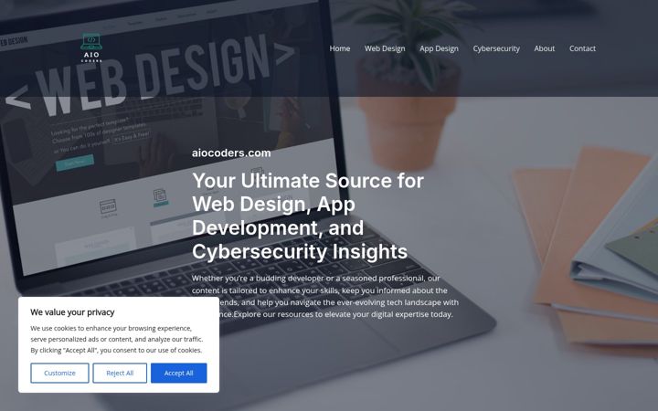 Ekraanipilt saidist aiocoders.com