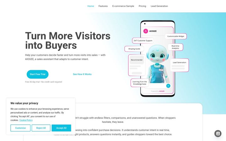 Ekrānuzņēmums no aiogee.com