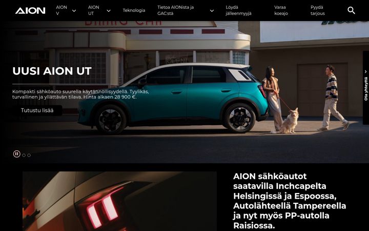Screenshot of aionauto.fi
