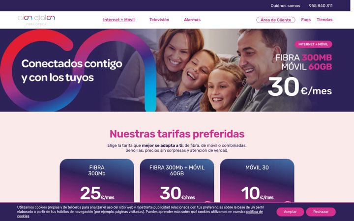 Screenshot of aionfibra.com