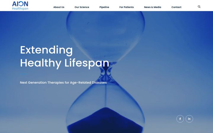 Ekraanipilt saidist aionhealthspan.com