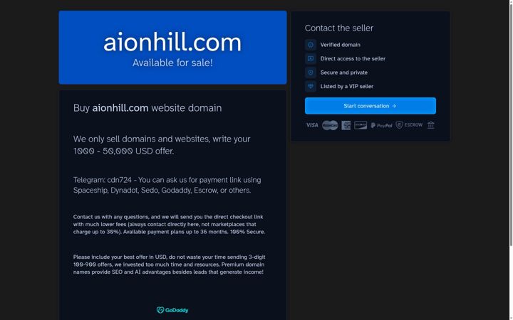 Ekraanipilt saidist aionhill.com