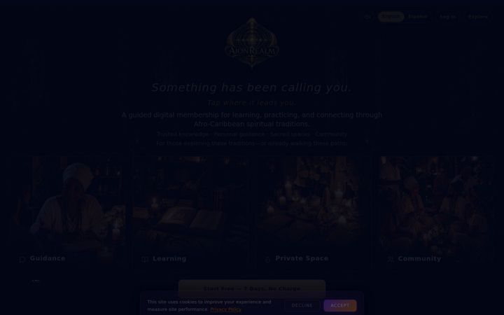 Screenshot of aionrealm.com