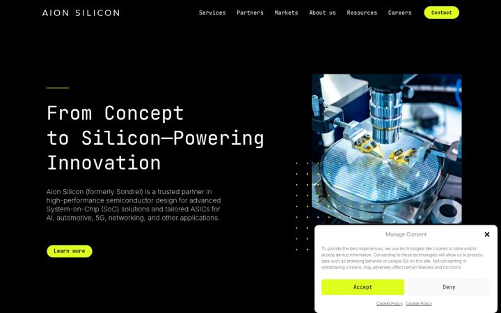 Screenshot of aionsilicon.com