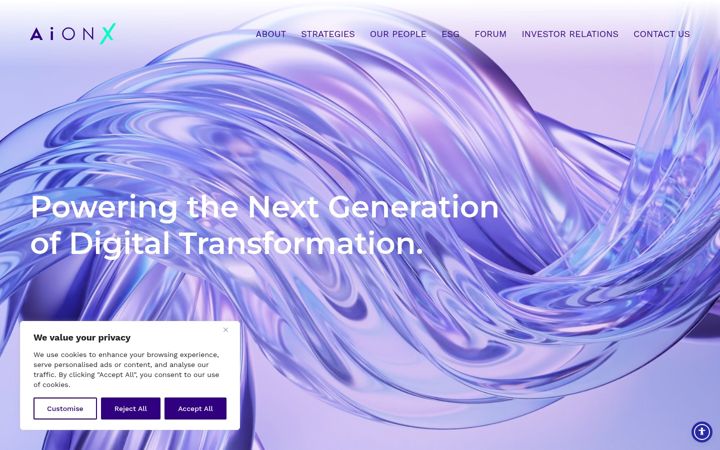 Screenshot of aionx.com