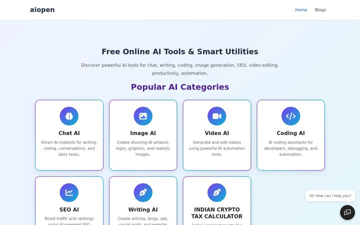 Screenshot of aiopen.cloud