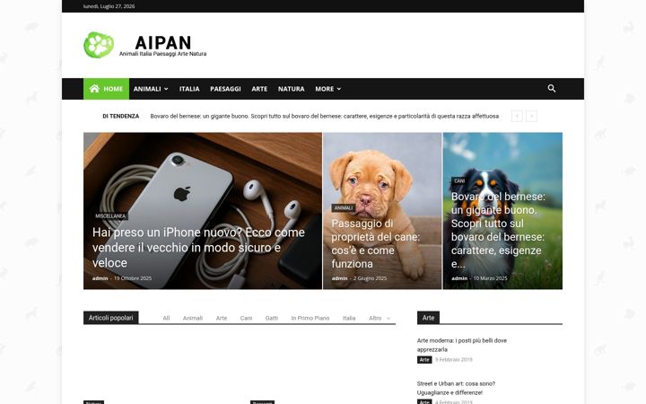 Kuvakaappaus sivustosta aipan.it