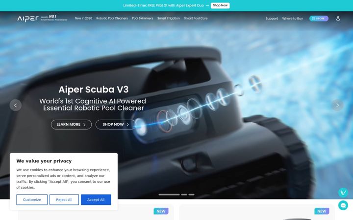 Screenshot of aiper.com