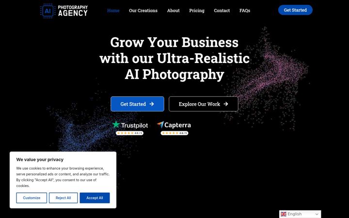 Screenshot of aiphotographyagency.com