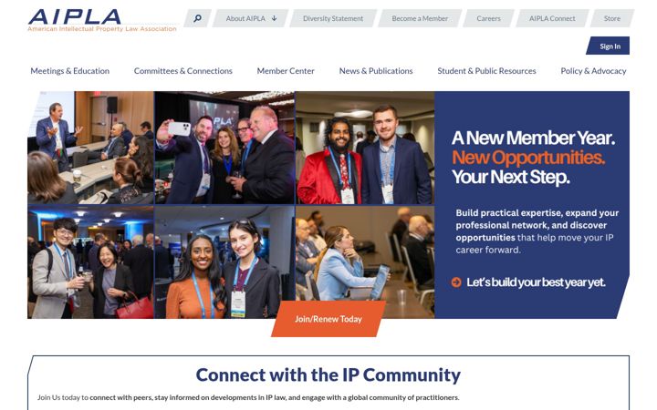 Screenshot of aipla.org