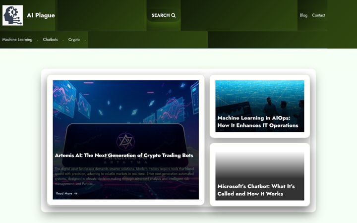 Screenshot stránky aiplague.co.uk