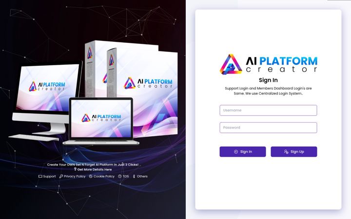 Screenshot of aiplatformcreator.cc