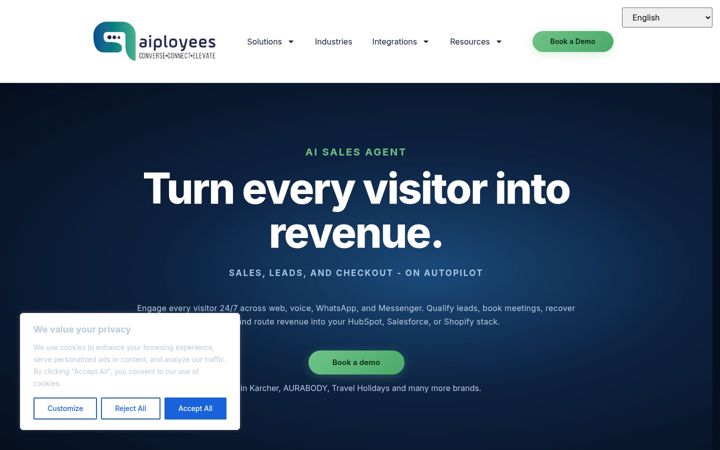 Screenshot of aiployees.com