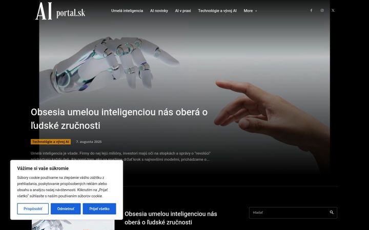 Captura de ecrã de aiportal.sk