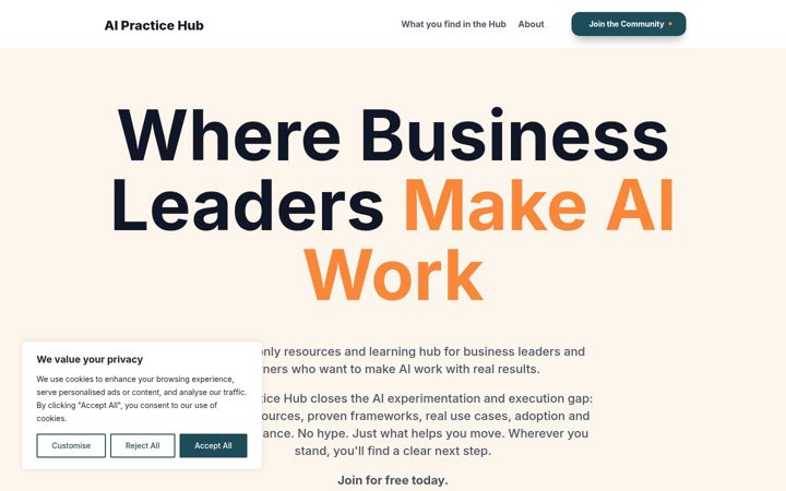Screenshot of aipracticehub.com