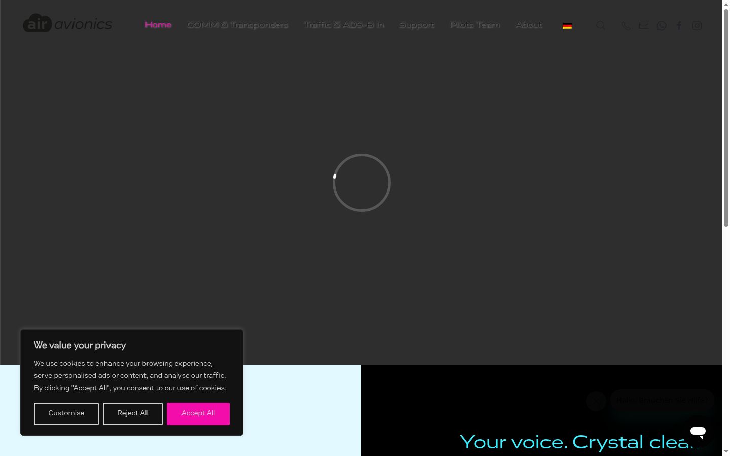 Screenshot of the consent banner shown before any interaction