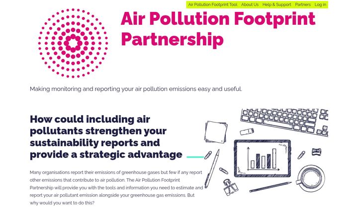 Screenshot of air-pollution-footprint.net