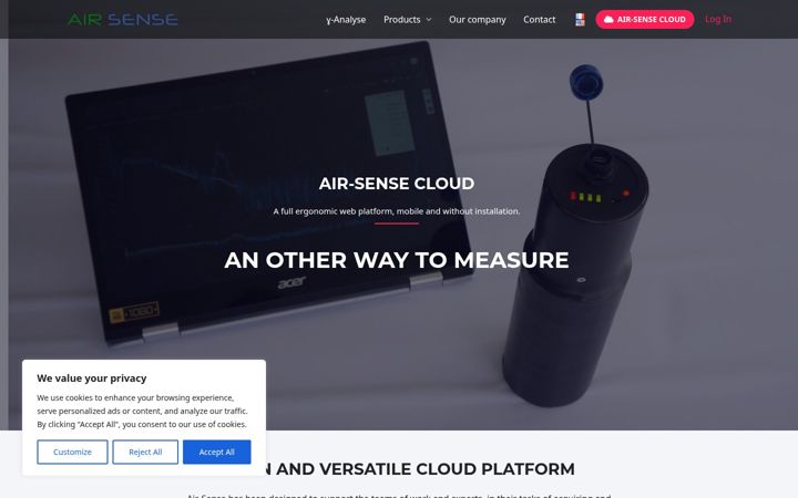 Snímek obrazovky air-sense.tech
