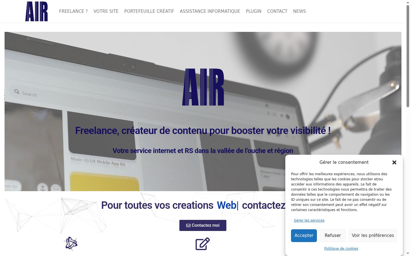 Screenshot tal-banner tal-kunsens muri qabel kwalunkwe interazzjoni