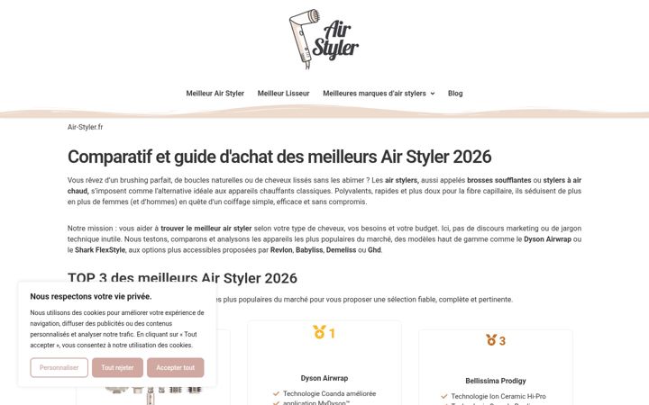 Snímek obrazovky air-styler.fr