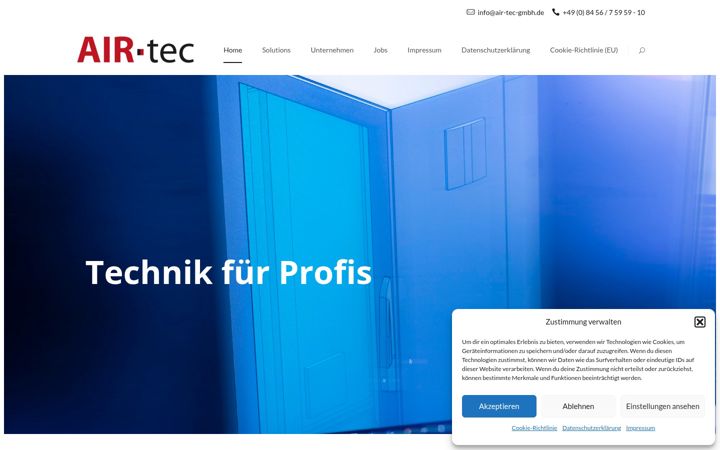 Snímek obrazovky air-tec-gmbh.de
