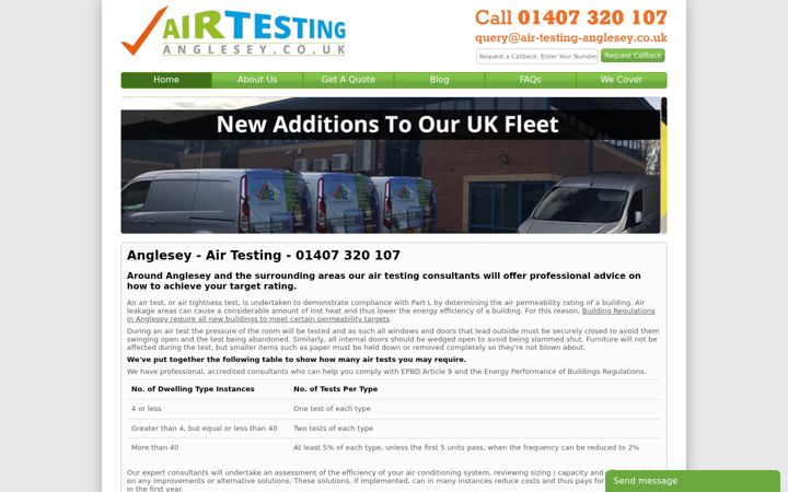 Screenshot of air-testing-anglesey.co.uk