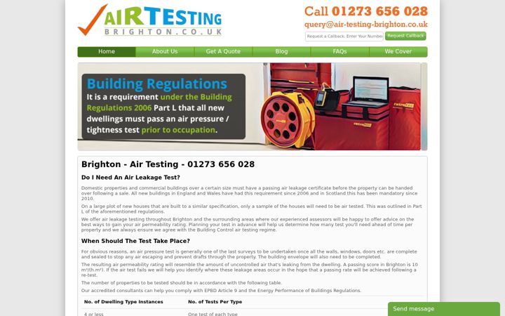 Screenshot of air-testing-brighton.co.uk