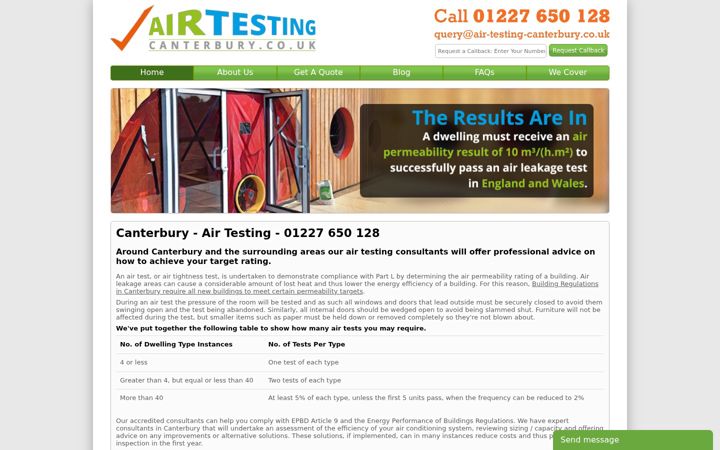 Screenshot of air-testing-canterbury.co.uk