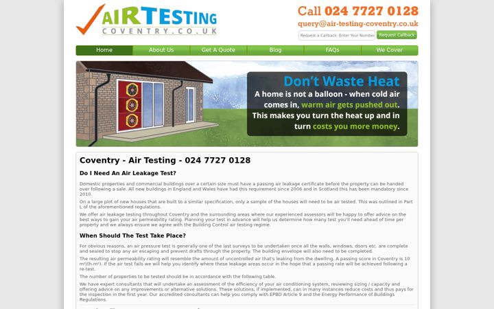 Screenshot του air-testing-coventry.co.uk