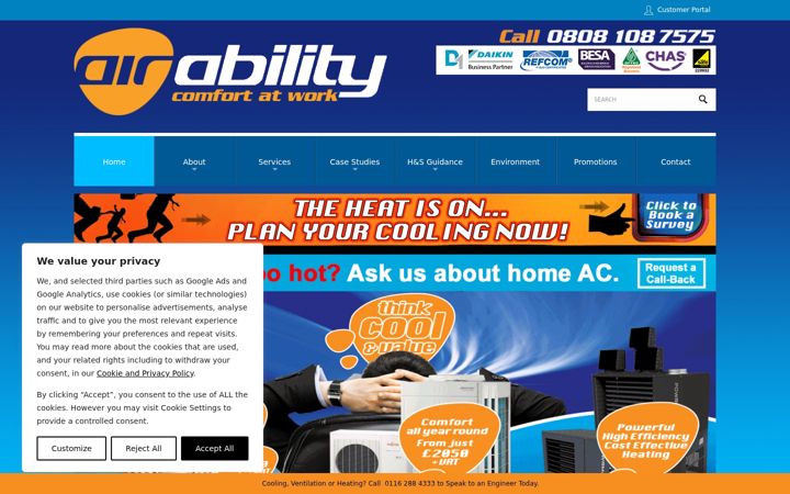 Screenshot of airability.co.uk