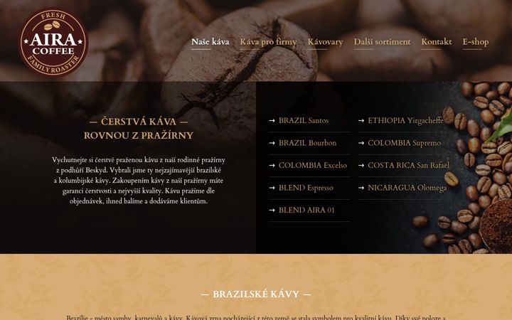 Screenshot of airacoffee.cz