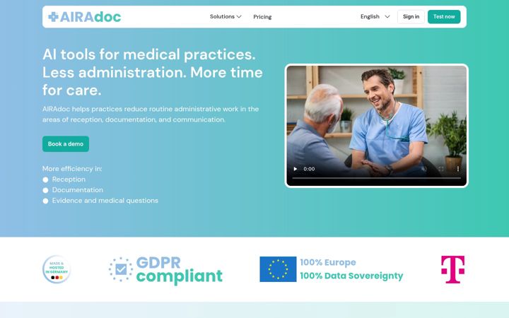 Ekrano kopija airadoc.com