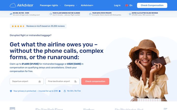 Screenshot of airadvisor.com