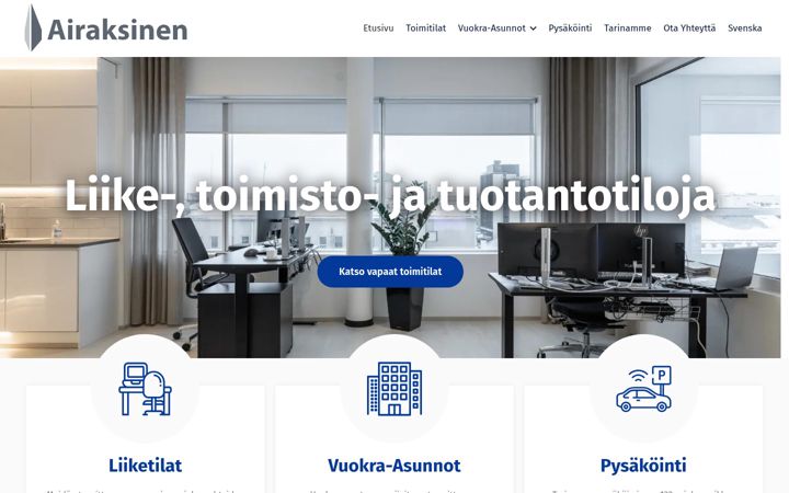Snimka zaslona za airaksinen.fi