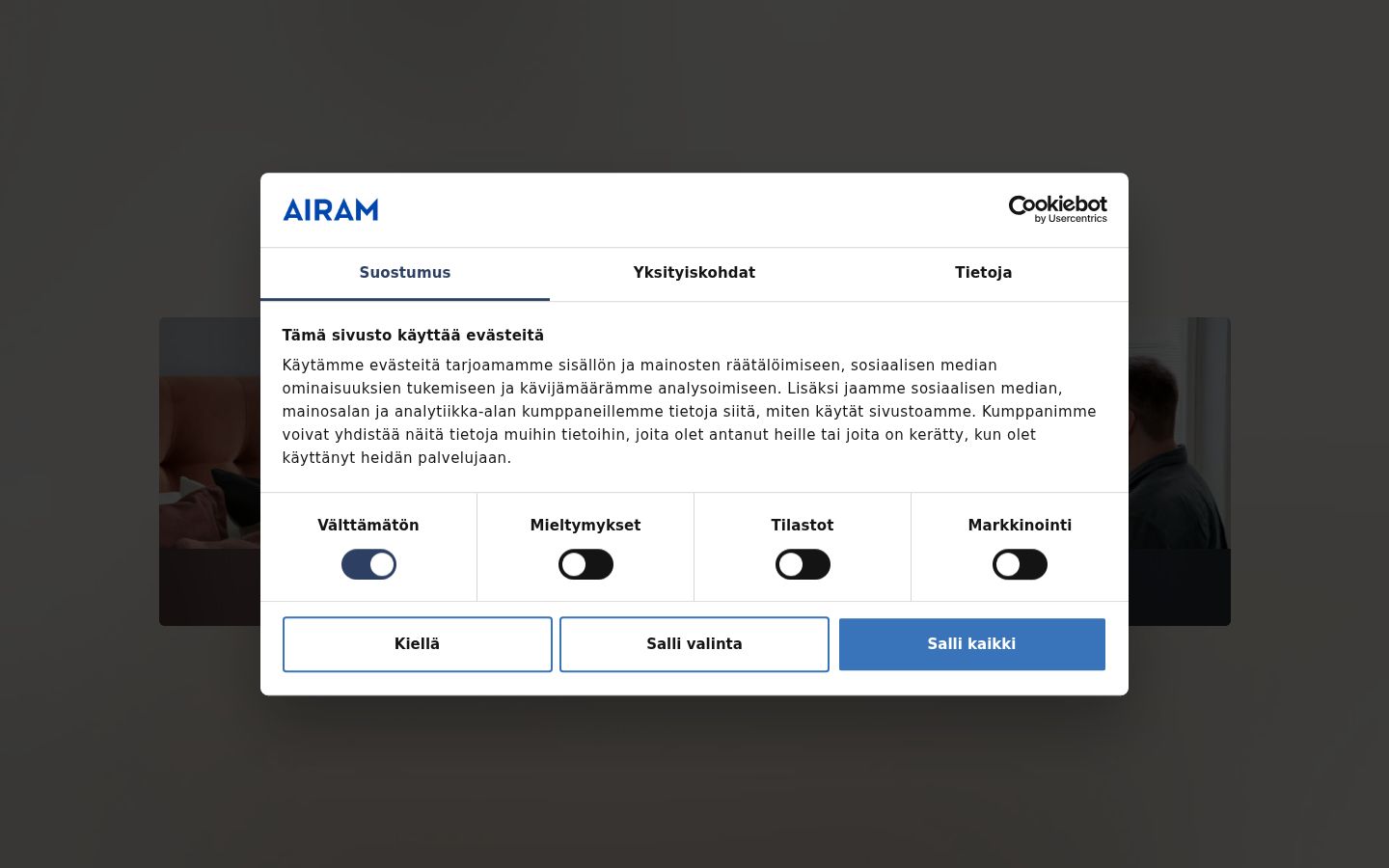 Capture d'écran de la bannière de consentement affichée avant toute interaction
