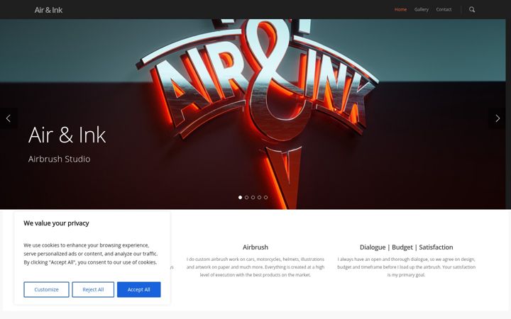 Skærmbillede af airandink.dk